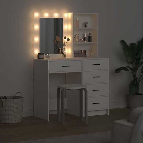 vidaXL Dressing Table 2 pcs White 50 x 41 x 135 cm Engineered wood
