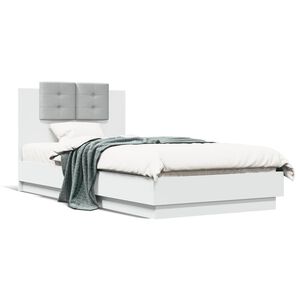vidaXL Bed Frame without Mattress White 90x190 cm Single