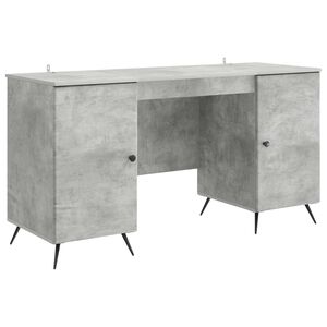 vidaXL Desk with Door Concrete Grey 142.5 x 50 x 75 cm Engineered Wood