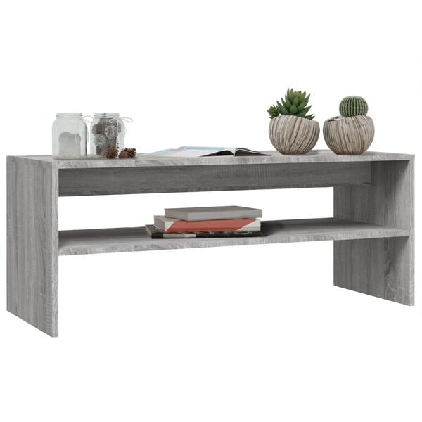 vidaXL Coffee Table Grey Sonoma 100x40x40 cm Engineered Wood