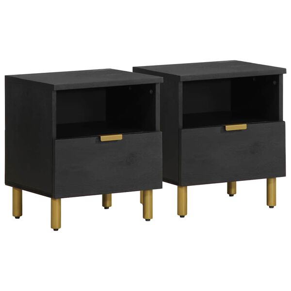 vidaXL Bedside Cabinet Black 40x33x46 cm Engineered Wood