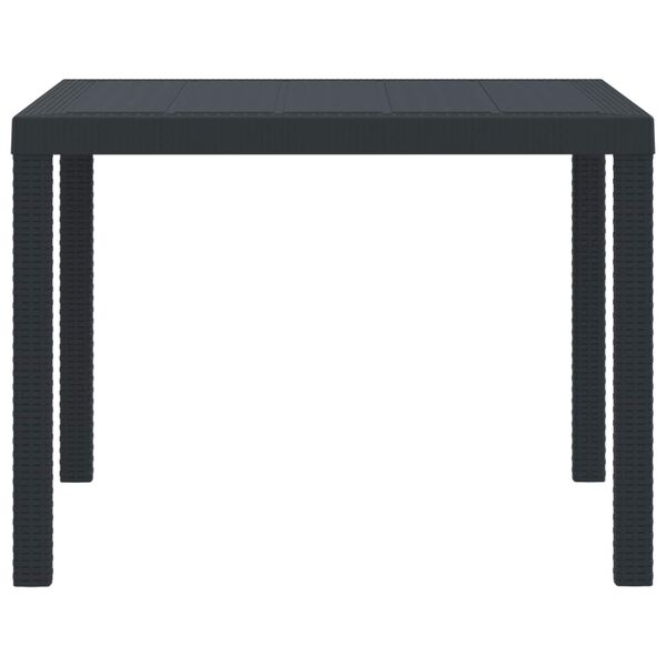 vidaXL Garden Dining Table Anthracite 100 x 100 x 73 cm Poly Rattan