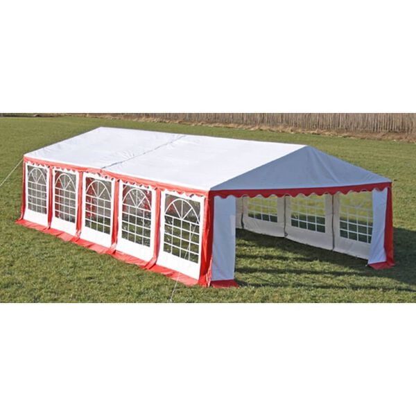 vidaXL Party Tent Top and Side Panels 10 x 5 m Red & White