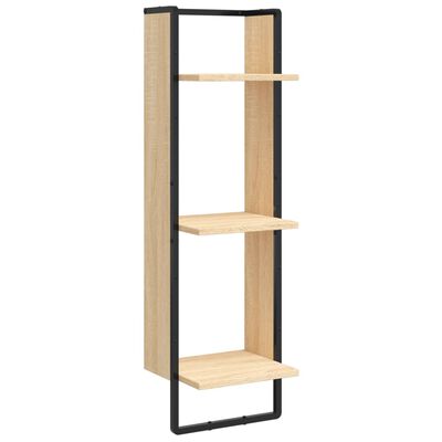 vidaXL 6 Piece Wall Shelf Set with Bars Sonoma Oak Engineered Wood