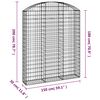 vidaXL Arched Gabion Basket 150x30x180/200 cm Galvanised Iron