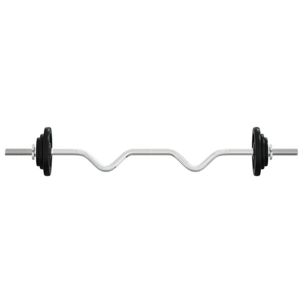 vidaXL Barbell and Dumbbell with Plates 90 kg Cast Iron