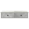 vidaXL Wall Shelf with Drawers Concrete Grey 80x31x17 cm Engineered Wood