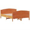 vidaXL Bed Frame without Mattress Wax Brown 135x190 cm Double Solid Wood Pine