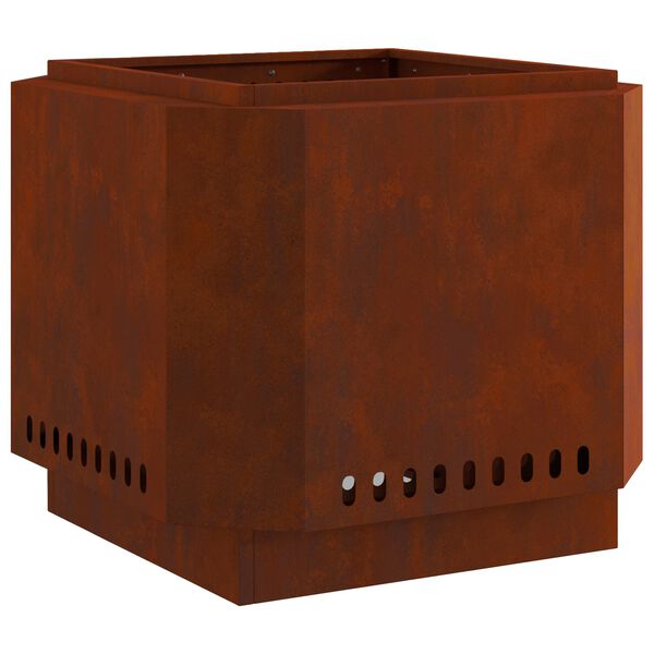 vidaXL Smokeless Fire Pit Brown 58 x 58 x 51 cm Weathering Steel