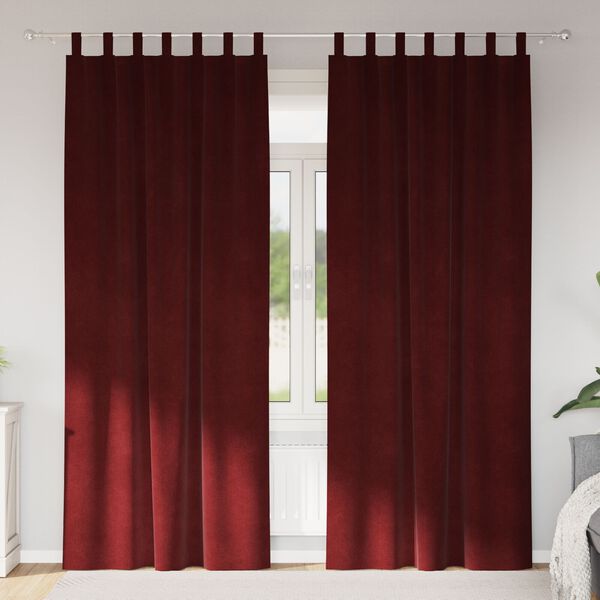 vidaXL Blackout Curtains 2 pcs Wine Red 140 x 260 cm Velvet