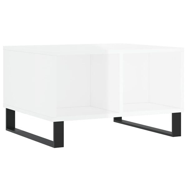 vidaXL Coffee Table High Gloss White 60x50x36.5 cm Engineered Wood