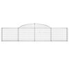 vidaXL Arched Gabion Baskets 10 pcs 300x30x60/80 cm Galvanised Iron