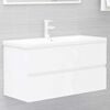 vidaXL 2 Piece Bathroom Furniture Set White Engineered Wood