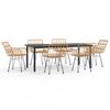 vidaXL 7 Piece Garden Dining Set Poly Rattan