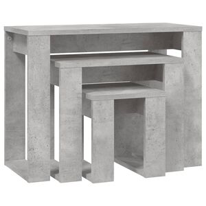 vidaXL Nesting Tables 3 pcs Concrete Grey Engineered Wood