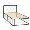 vidaXL Bed Frame without Mattress Grey Metal 90x200 cm