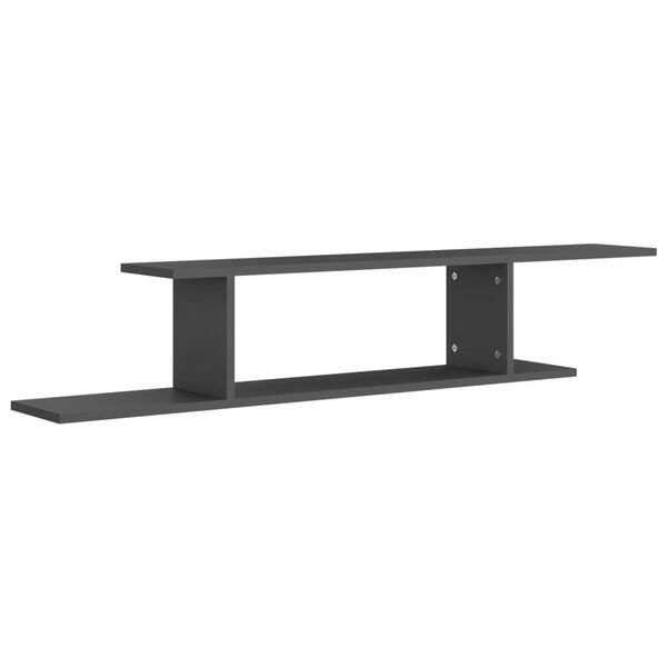 vidaXL Wall-Mounted TV Shelf Grey 125x18x23 cm Engineered Wood