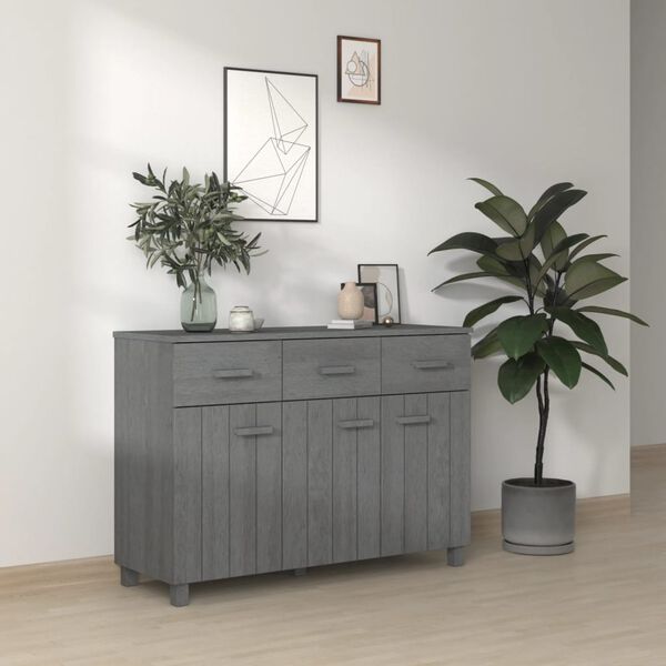 vidaXL Sideboard HAMAR Dark Grey 113x40x80 cm Solid Wood Pine