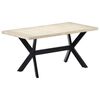 vidaXL Dining Table White 160x80x75 cm Solid Mango Wood