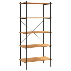 vidaXL 5-Tier Shelving Unit Black and Oak 80x40x163 cm