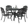 vidaXL Garden Dining Set 5 pcs Black 90 x 90 x 75 cm Cast Aluminium