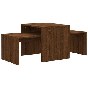 vidaXL Coffee Table Set Brown Oak 100x48x40 cm Engineered Wood