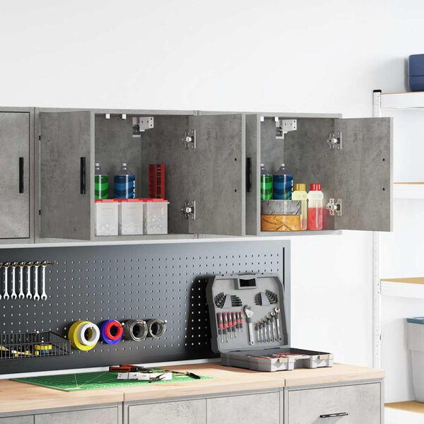 vidaXL Garage Wall Cabinets 2 pcs Concrete Grey Engineered Wood