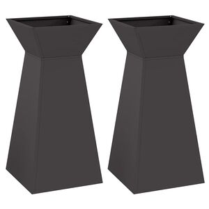 vidaXL Pillar Planter 2 pcs Black 35 x 35 x 73 cm Cold-rolled Steel
