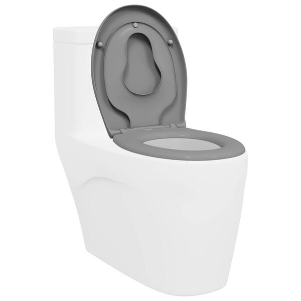 vidaXL Toilet Seat Grey 47 x 37 x 4 cm Duroplast
