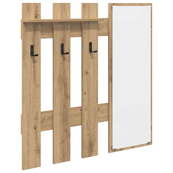 vidaXL Wall-Mounted Coat Rack Artisan oak 100 x 10 x 100 cm