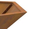 vidaXL Fire Pit Brown 100 x 100 x 28 cm Weathering steel