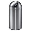 EKO Waste Bin with Push Lid 40 L Matte Silver