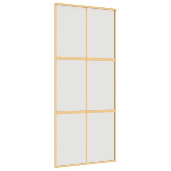 vidaXL Sliding Door Gold 90x205 cm Frosted ESG Glass and Aluminium