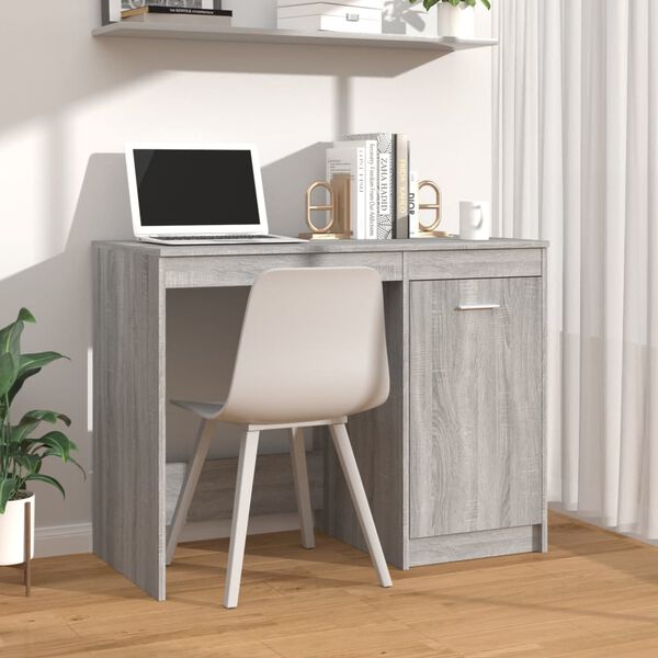 vidaXL Desk Grey Sonoma 100x50x76 cm Engineered Wood