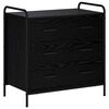 vidaXL Drawer Cabinet Black Oak 70 x 39.5 x 71 cm Engineered Wood