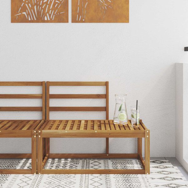 vidaXL Outdoor End Sofa Natural 91 x 63 x 73 cm Solid Acacia Wood