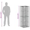 vidaXL Gabion Raised Bed Silver 50 x 50 x 150 cm Galvanised Steel