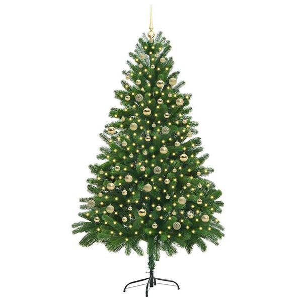 vidaXL Christmas Tree with 300 LEDs with Stand Green 210 cm PE