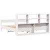 vidaXL Bookcase Bed without Mattress White 180x200 cm Super King Solid Wood Pine