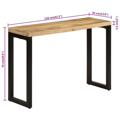 vidaXL Console Table 110x35x76 cm Solid Rough Wood Mango