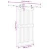 vidaXL Sliding Door with Hardware Set 100x210 cm Solid Wood Pine