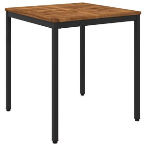 vidaXL Garden Dinner Table Natural and Black 70 x 68.5 x 75 cm