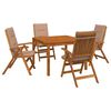 vidaXL 5-Piece Garden Dining Set Natural Solid Acacia Wood