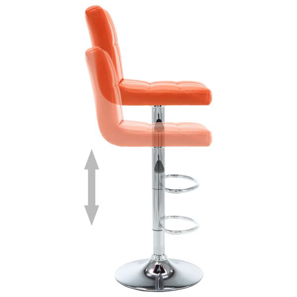 vidaXL Bar Stools 2 pcs Orange Faux Leather