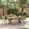 vidaXL Garden Dining Set 7 pcs Grey Poly Rattan