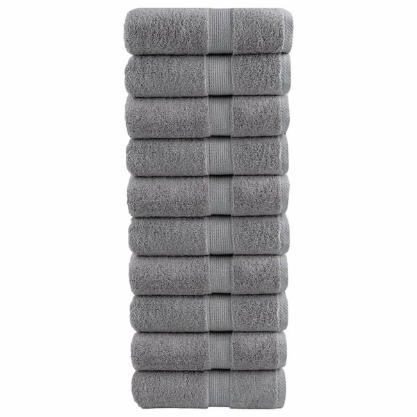 vidaXL Premium Guest Towels "SOLUND" 10 pcs Grey 30x50 cm 600 gsm