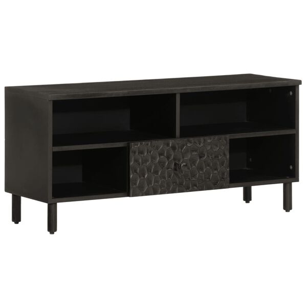 vidaXL TV Cabinet Black 100x33x46 cm Solid Wood Mango
