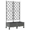 vidaXL Garden Planter with Trellis&Wheels 2 pcs Light Grey PP