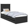 vidaXL Bed Frame with Drawer Black 75 x 190 cm Engineer Wood