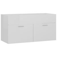 vidaXL Sink Cabinet High Gloss White 90x38.5x46 cm Engineered Wood